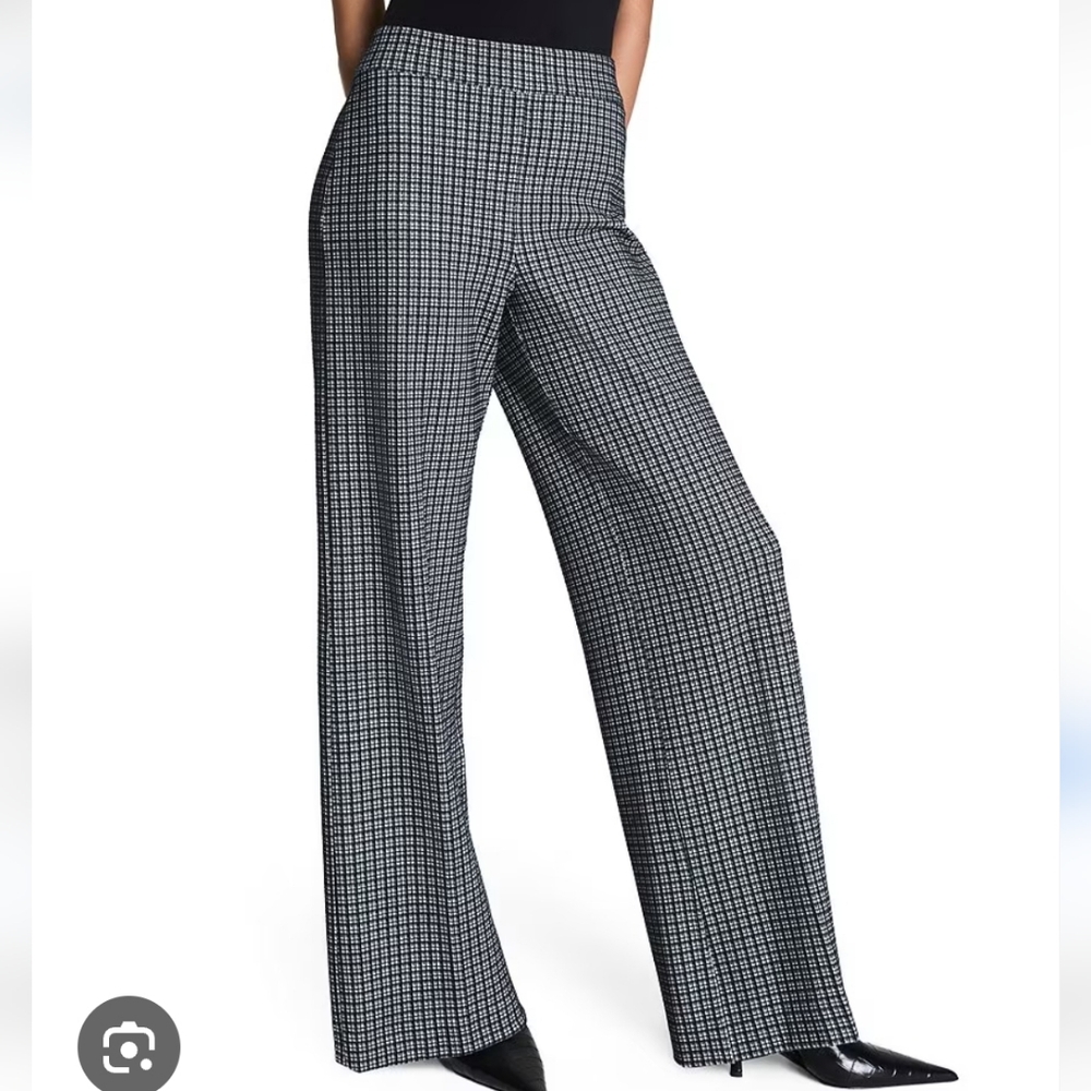 NWT Spanx Ponte Barrel Women's Black & White Checkered Office Pants Sz 1X